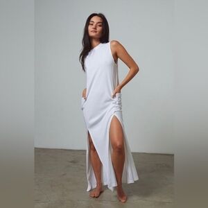 LUNYA Cool Paneled Sleeveless Maxi Dress in Sincere White